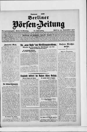 Berliner Börsen-Zeitung vom 18.11.1927