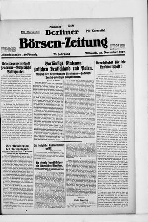 Berliner Börsen-Zeitung vom 23.11.1927