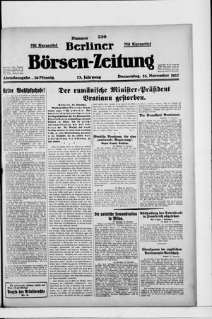 Berliner Börsen-Zeitung vom 24.11.1927