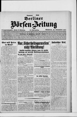 Berliner Börsen-Zeitung vom 30.11.1927