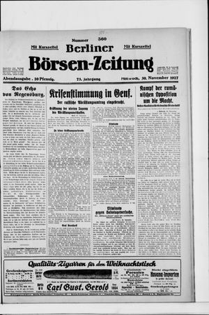 Berliner Börsen-Zeitung vom 30.11.1927
