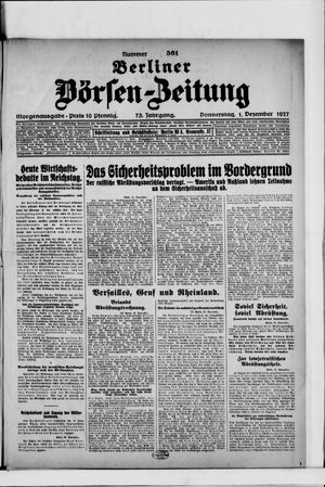 Berliner Börsen-Zeitung vom 01.12.1927
