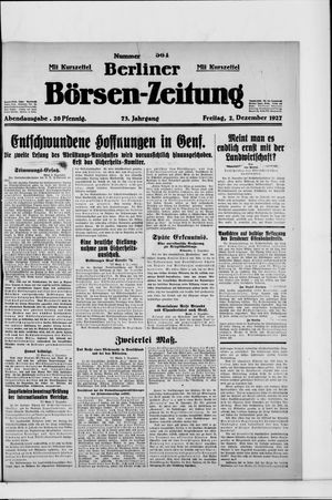 Berliner Börsen-Zeitung vom 02.12.1927