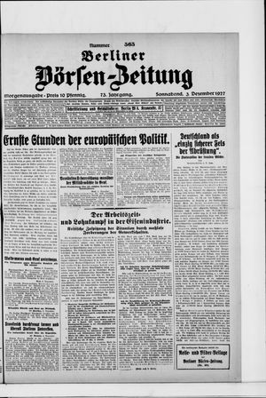 Berliner Börsen-Zeitung vom 03.12.1927