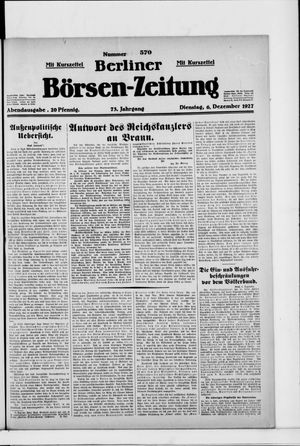 Berliner Börsen-Zeitung vom 06.12.1927