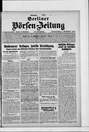 Berliner Börsen-Zeitung vom 08.12.1927