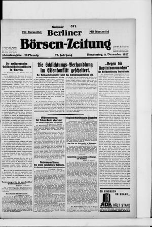 Berliner Börsen-Zeitung vom 08.12.1927