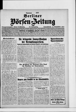 Berliner Börsen-Zeitung vom 10.12.1927