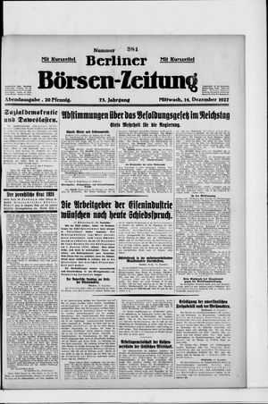 Berliner Börsen-Zeitung vom 14.12.1927