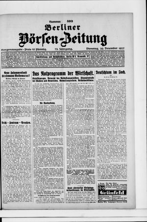 Berliner Börsen-Zeitung vom 20.12.1927