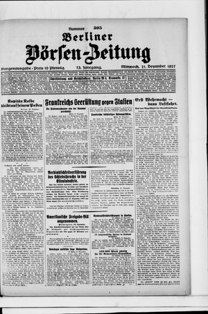 Berliner Börsen-Zeitung vom 21.12.1927
