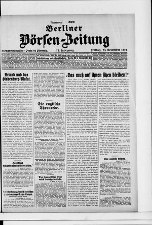 Berliner Börsen-Zeitung on Dec 23, 1927