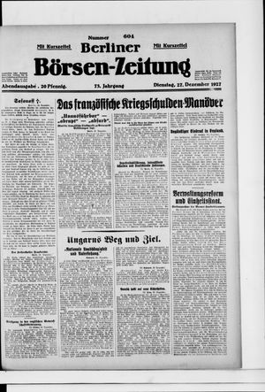 Berliner Börsen-Zeitung on Dec 27, 1927