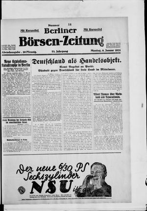 Berliner Börsen-Zeitung on Jan 9, 1928