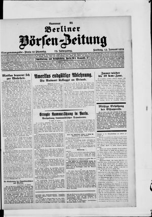 Berliner Börsen-Zeitung on Jan 13, 1928