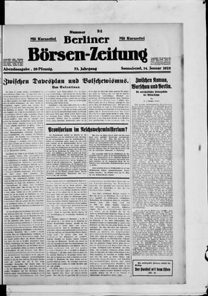 Berliner Börsen-Zeitung on Jan 14, 1928