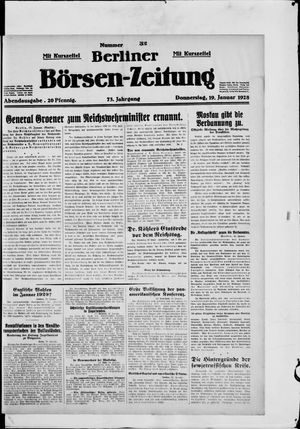 Berliner Börsen-Zeitung on Jan 19, 1928