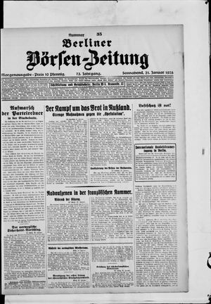 Berliner Börsen-Zeitung on Jan 21, 1928