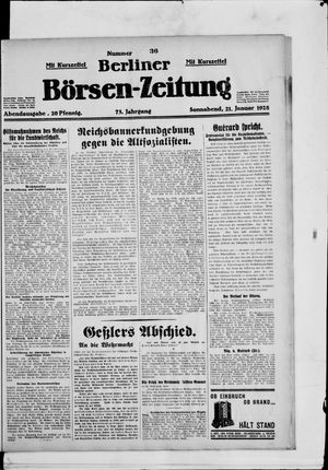 Berliner Börsen-Zeitung on Jan 21, 1928