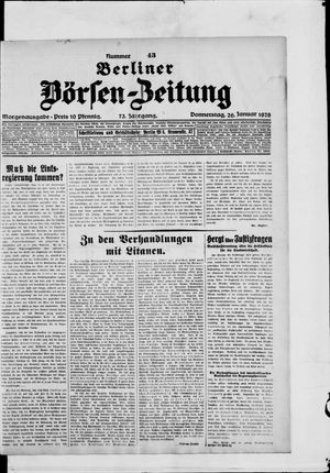 Berliner Börsen-Zeitung on Jan 26, 1928