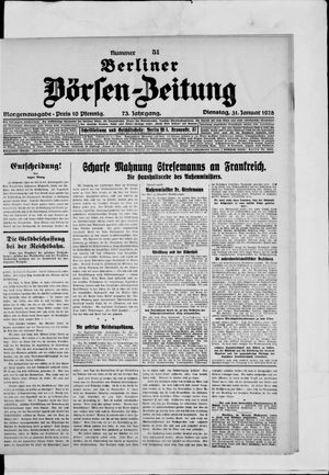 Berliner Börsen-Zeitung on Jan 31, 1928