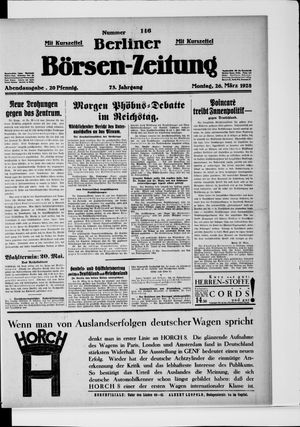Berliner Börsen-Zeitung on Mar 26, 1928