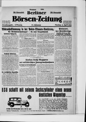 Berliner Börsen-Zeitung on Apr 2, 1928