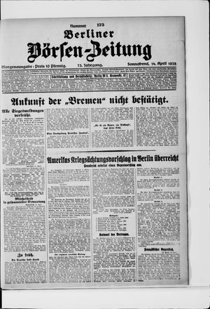 Berliner Börsen-Zeitung on Apr 14, 1928