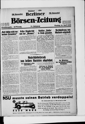 Berliner Börsen-Zeitung on Apr 16, 1928