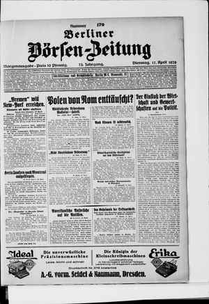 Berliner Börsen-Zeitung on Apr 17, 1928