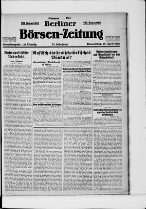 Berliner Börsen-Zeitung on Apr 19, 1928