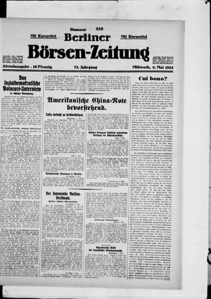 Berliner Börsen-Zeitung on May 9, 1928