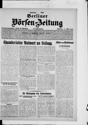Berliner Börsen-Zeitung on May 11, 1928