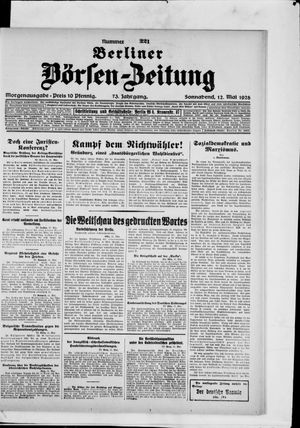 Berliner Börsen-Zeitung on May 12, 1928