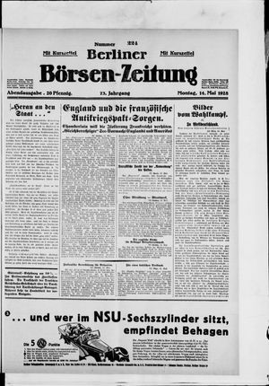 Berliner Börsen-Zeitung vom 14.05.1928