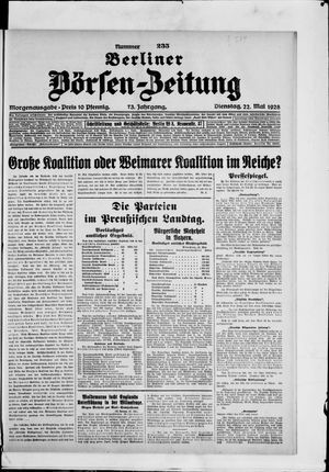 Berliner Börsen-Zeitung on May 22, 1928