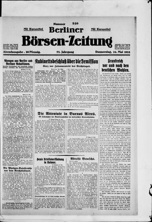 Berliner Börsen-Zeitung on May 24, 1928