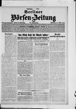 Berliner Börsen-Zeitung vom 25.05.1928