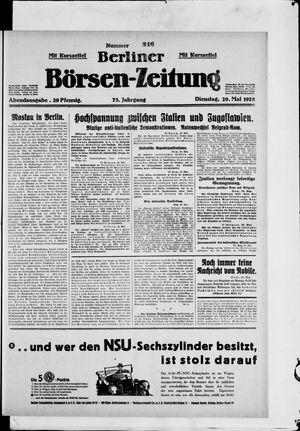 Berliner Börsen-Zeitung vom 29.05.1928