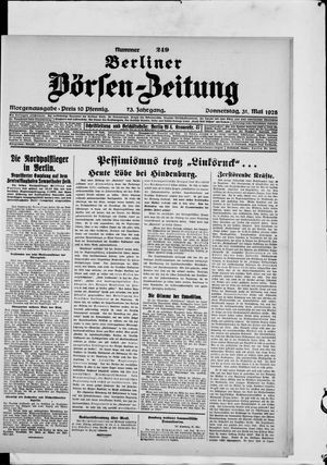 Berliner Börsen-Zeitung vom 31.05.1928