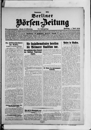 Berliner Börsen-Zeitung on Jun 1, 1928