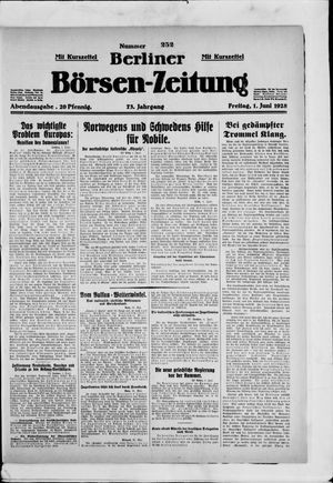Berliner Börsen-Zeitung on Jun 1, 1928