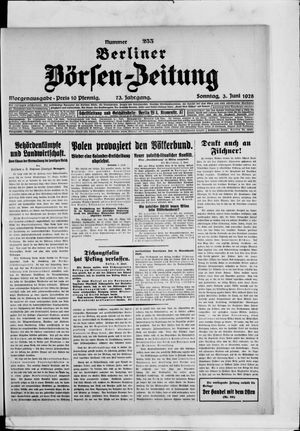 Berliner Börsen-Zeitung vom 03.06.1928