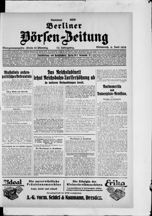 Berliner Börsen-Zeitung vom 06.06.1928