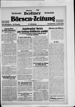 Berliner Börsen-Zeitung vom 09.06.1928