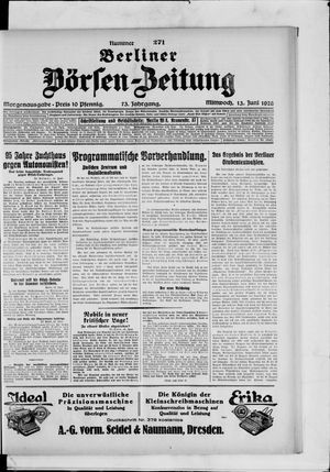 Berliner Börsen-Zeitung on Jun 13, 1928