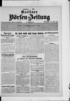 Berliner Börsen-Zeitung on Jun 19, 1928