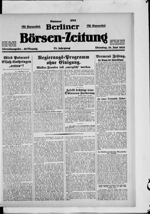 Berliner Börsen-Zeitung on Jun 19, 1928