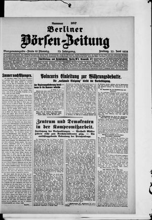Berliner Börsen-Zeitung vom 22.06.1928