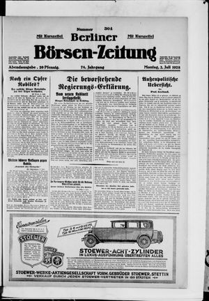 Berliner Börsen-Zeitung on Jul 2, 1928